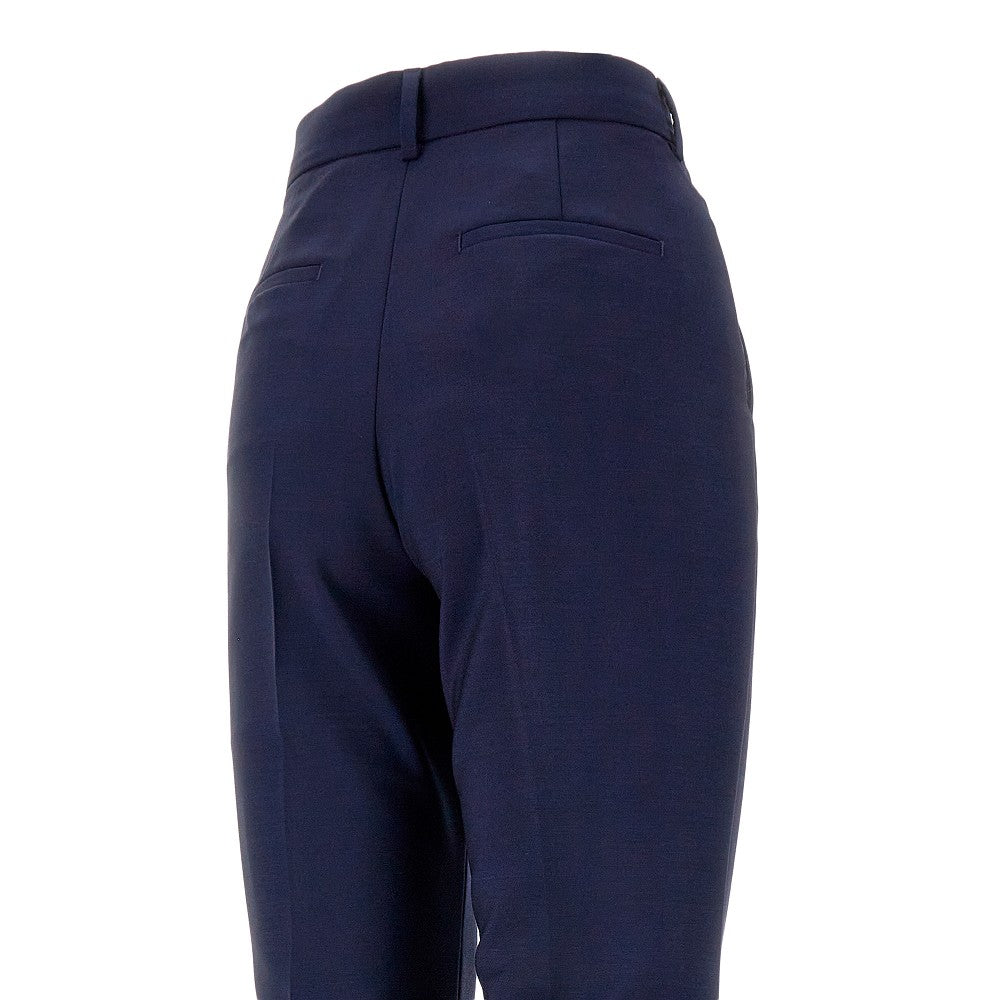Pantalone svasato in lana e mohair