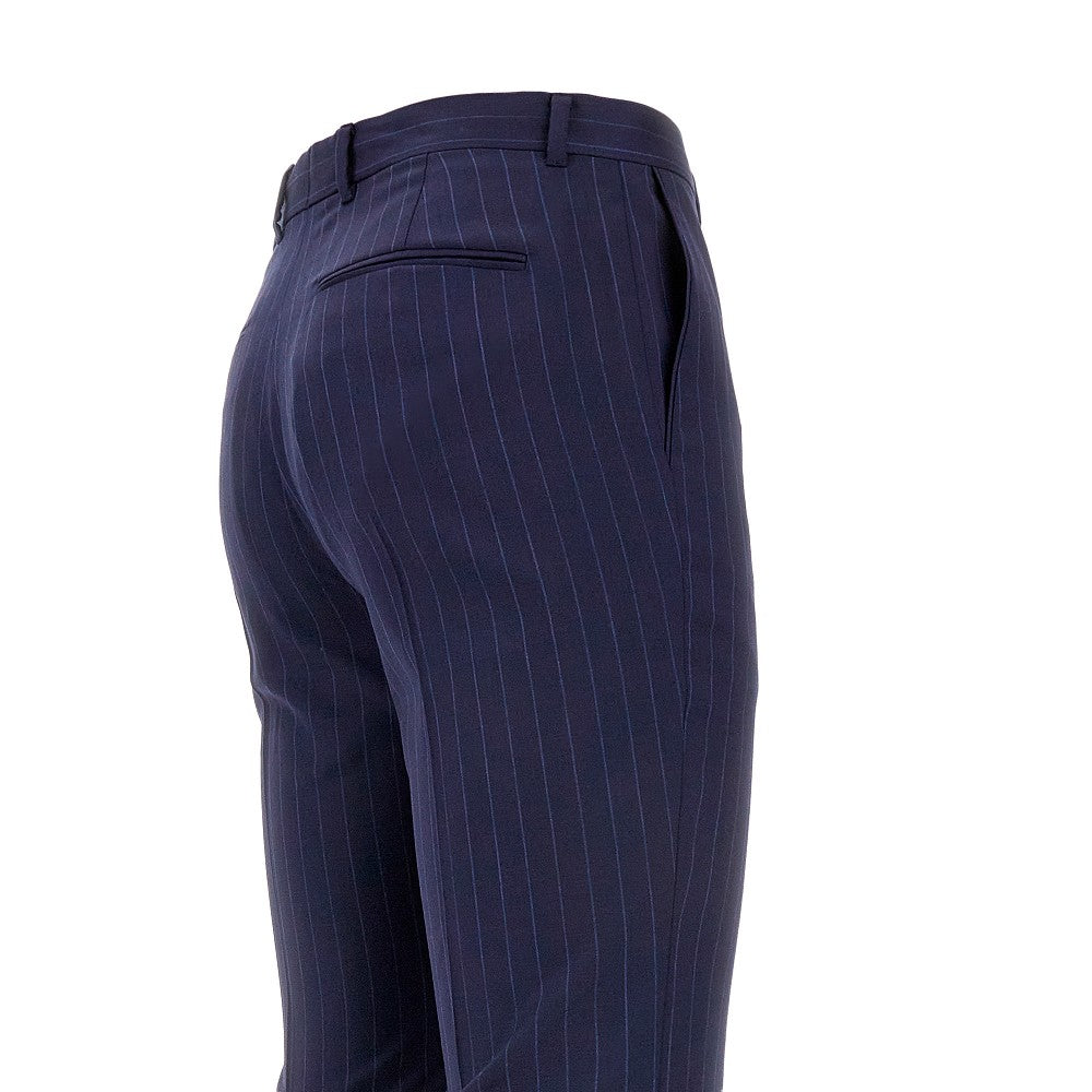 Pantalone sartoriale in lana gessata