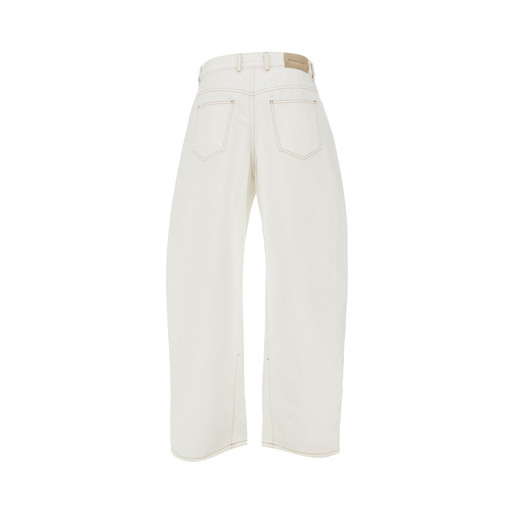 Rounded leg denim pants