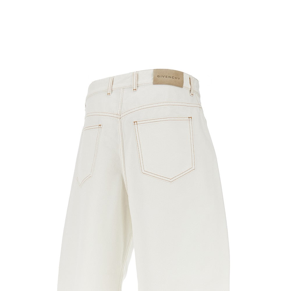 Rounded leg denim pants
