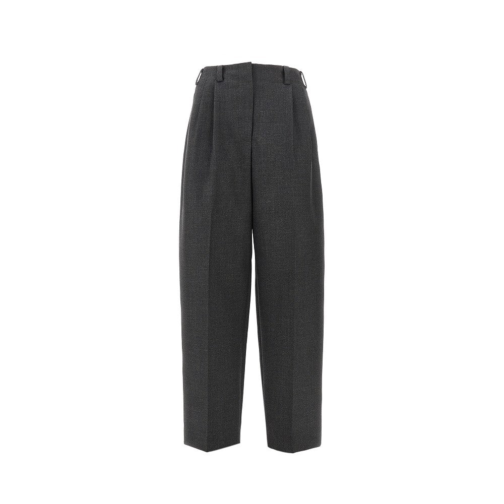 Wool pants with double pleat