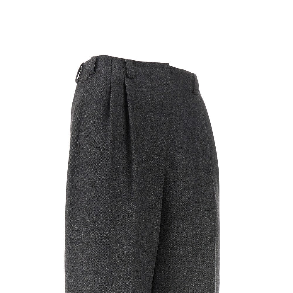 Wool pants with double pleat