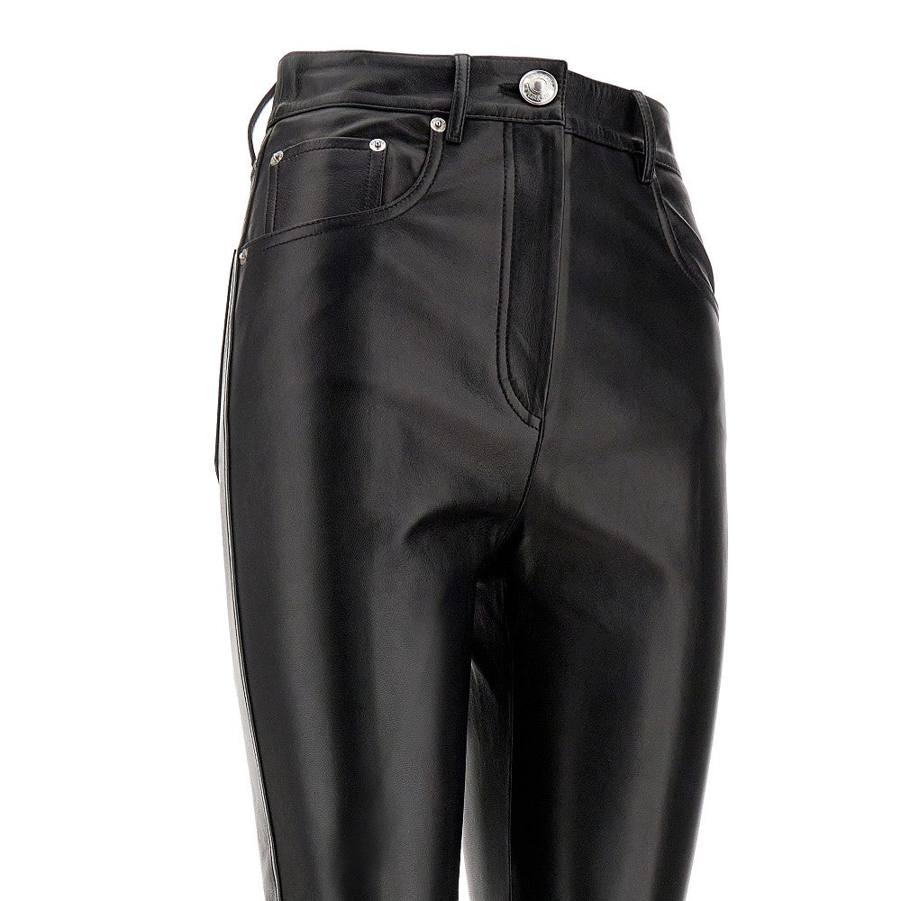 Nappa leather flared pants