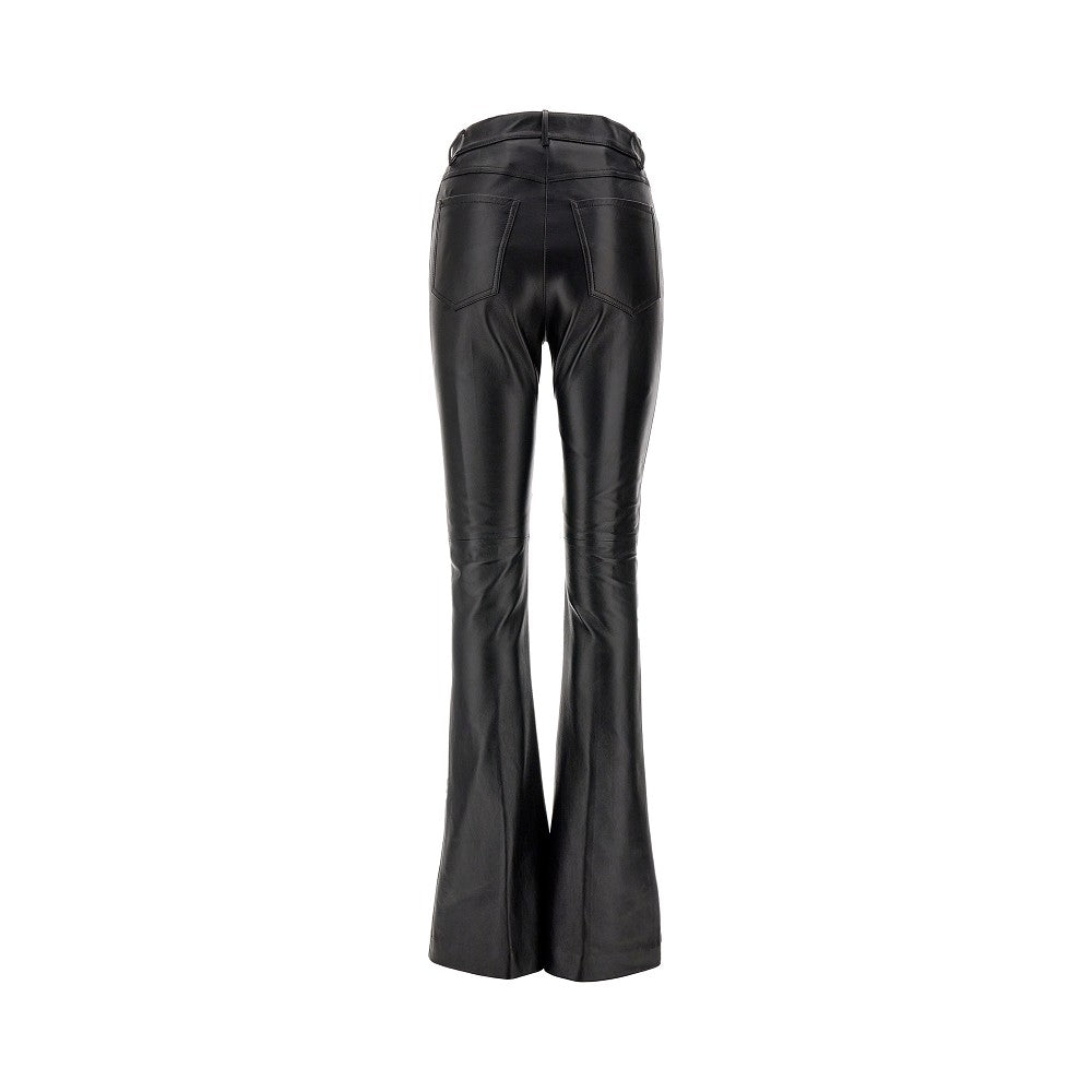 Nappa leather flared pants