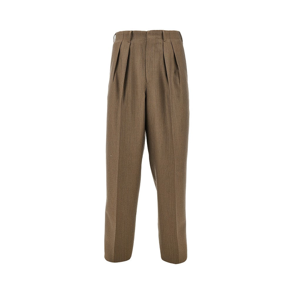 Herringbone wool pants with darts