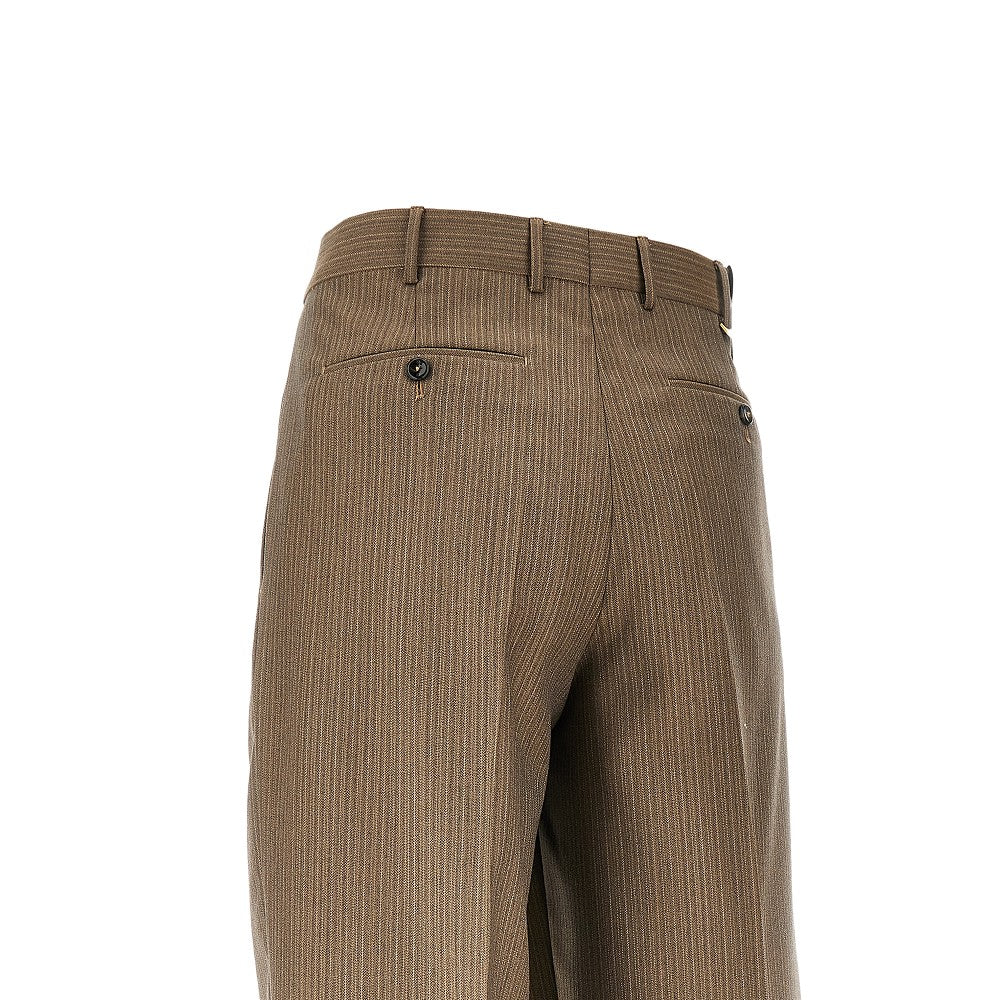 Herringbone wool pants with darts