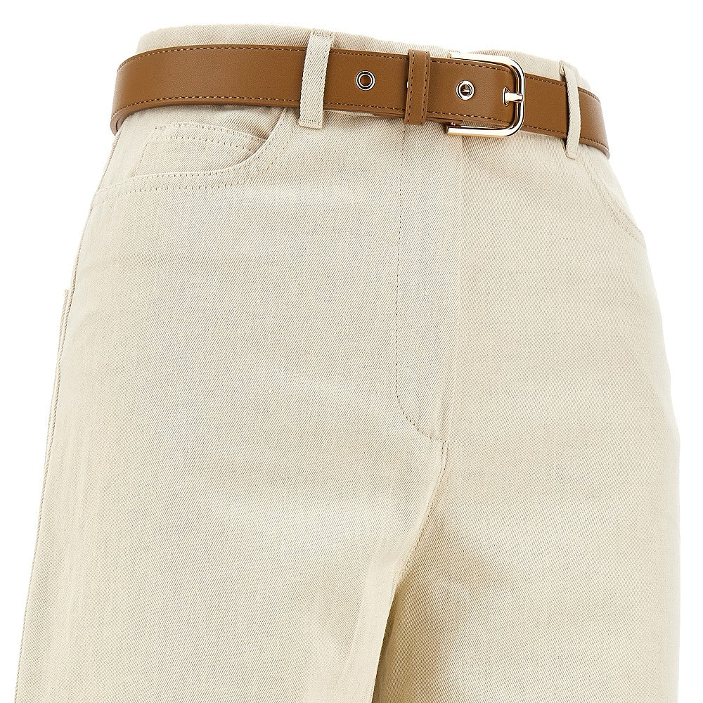 Wide-leg drill pants