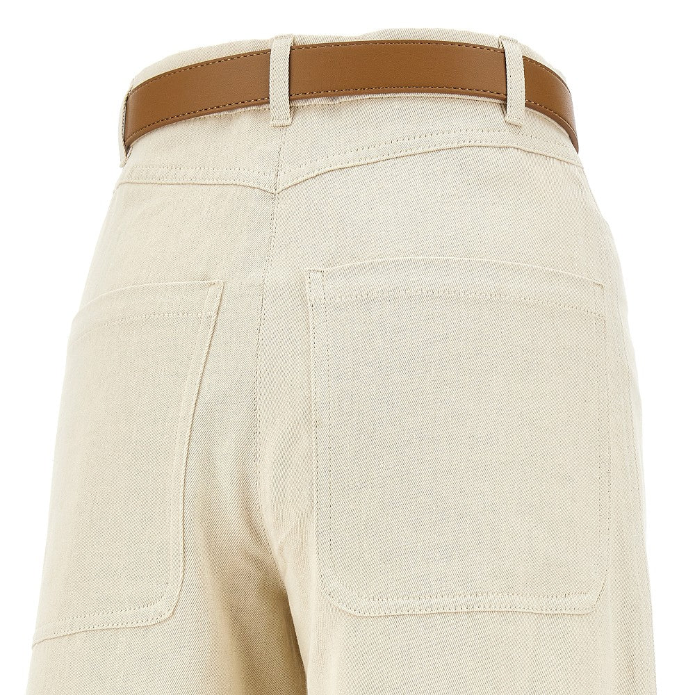 Wide-leg drill pants