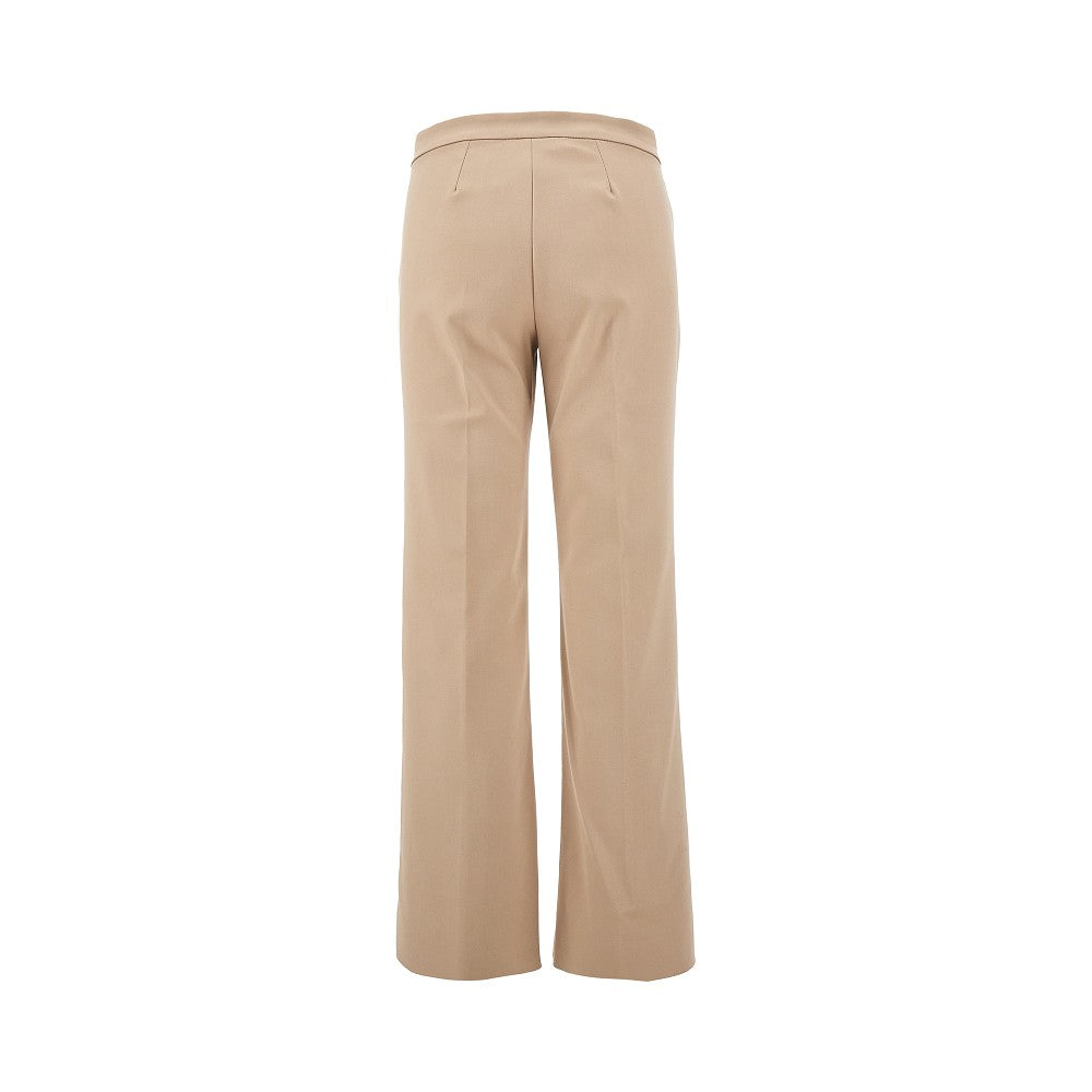 Cotton-blend ankle-length pants