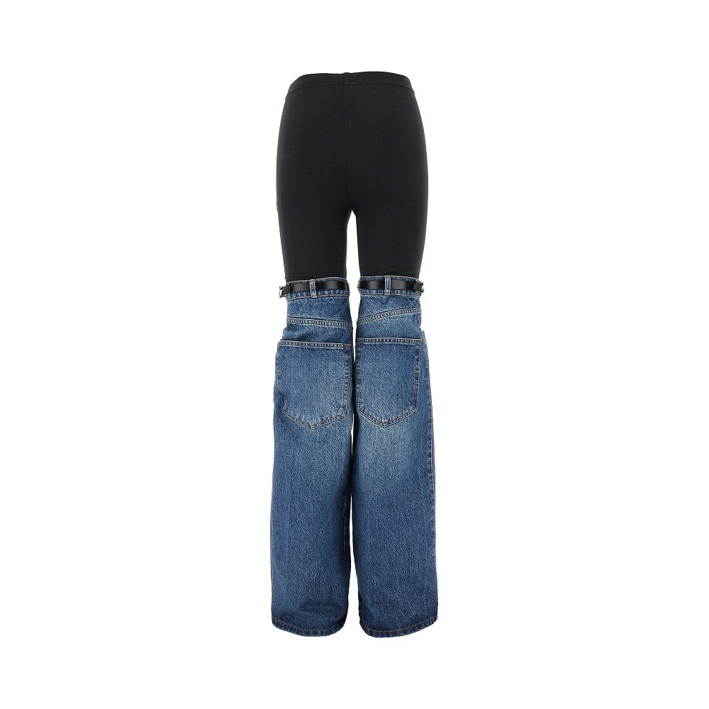 Pantalone Hybrid in denim e jersey