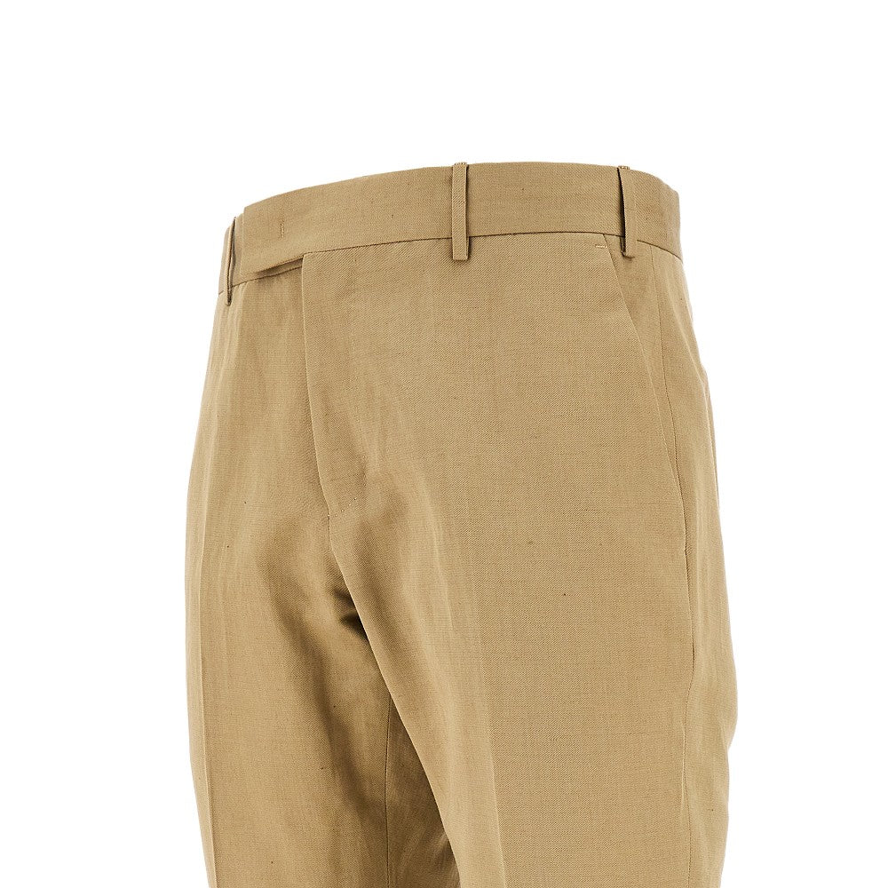 'Edge' cotton and linen blend pants