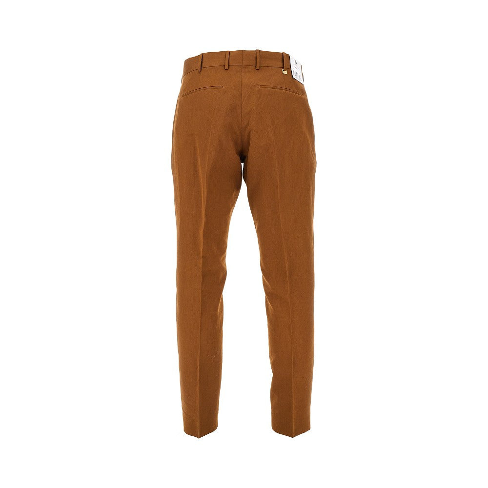 'Edge' cotton and linen blend pants
