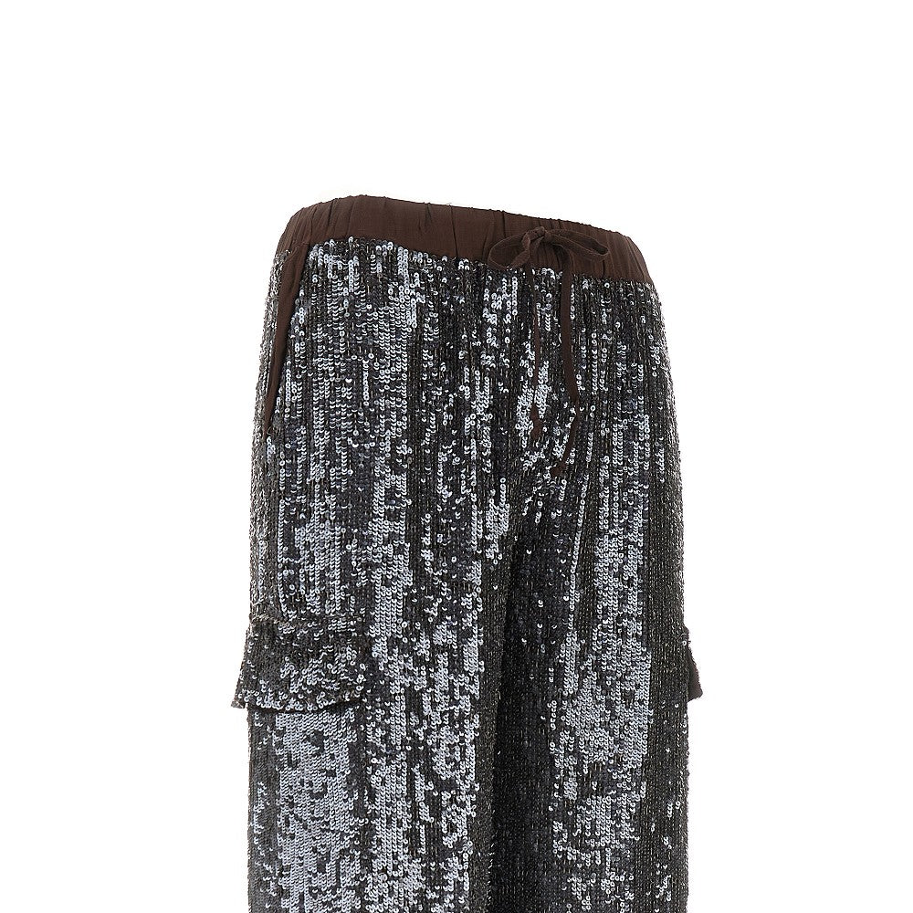Pantalone cargo in paillettes 'Gadget'