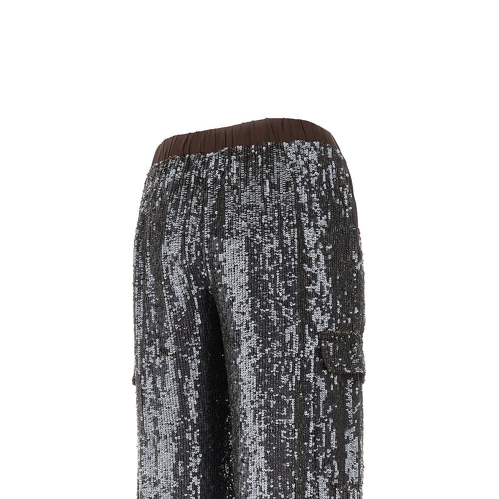 Pantalone cargo in paillettes 'Gadget'