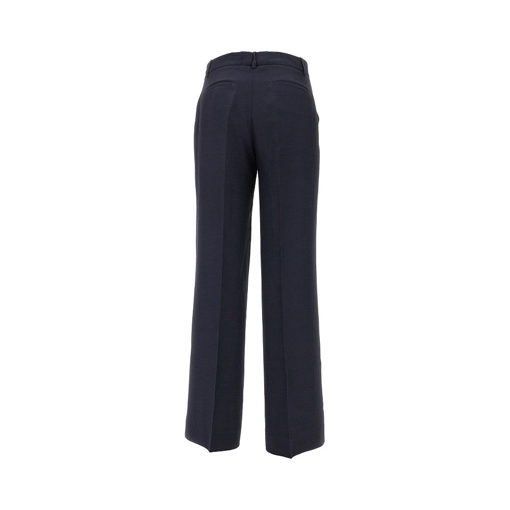 Linen-blend straight leg pants