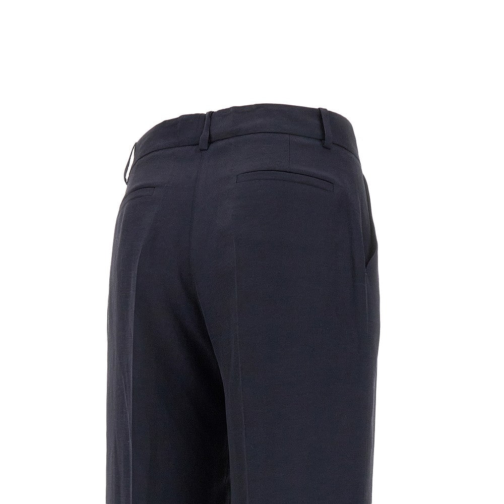Linen-blend straight leg pants