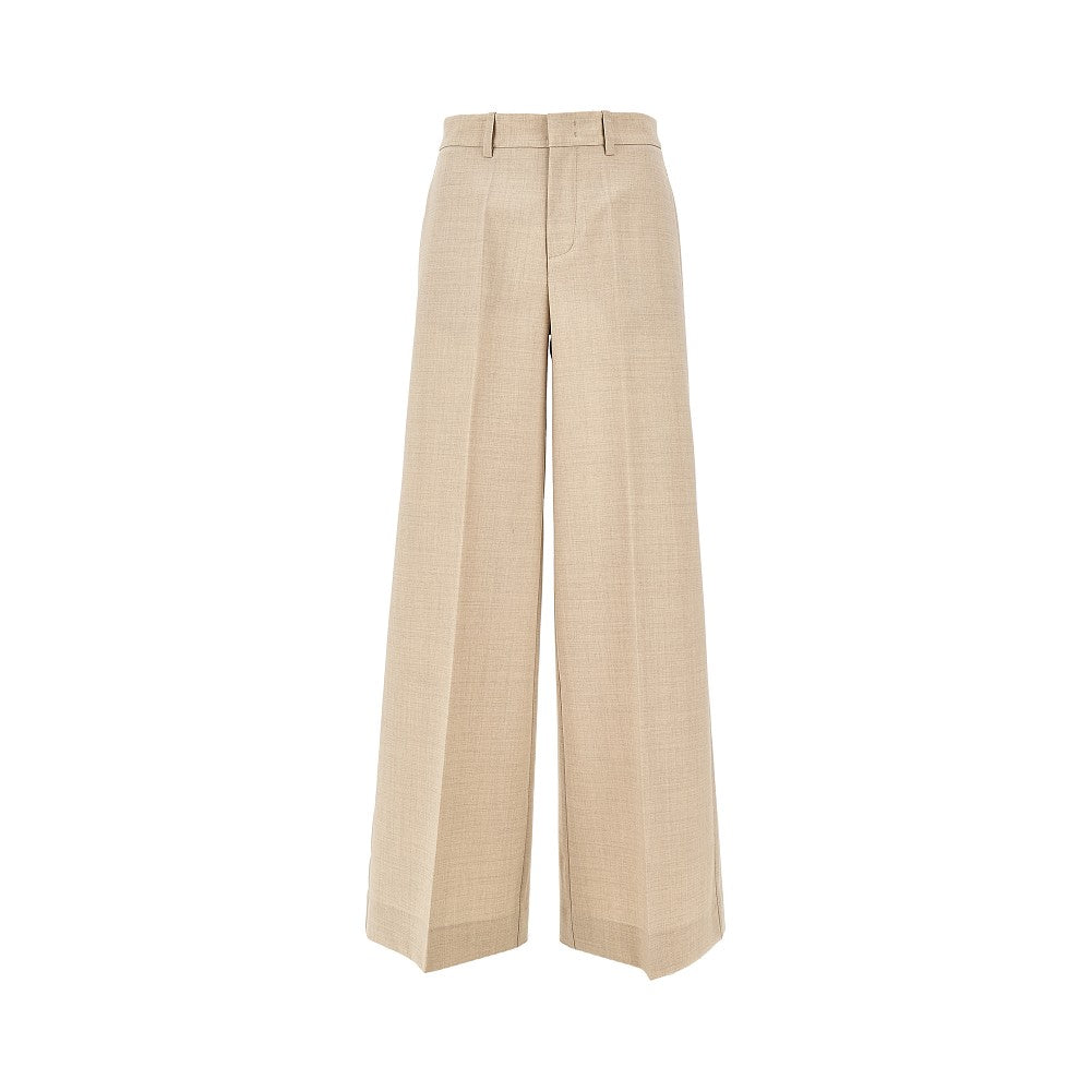 Pantalone palazzo in lana stretch