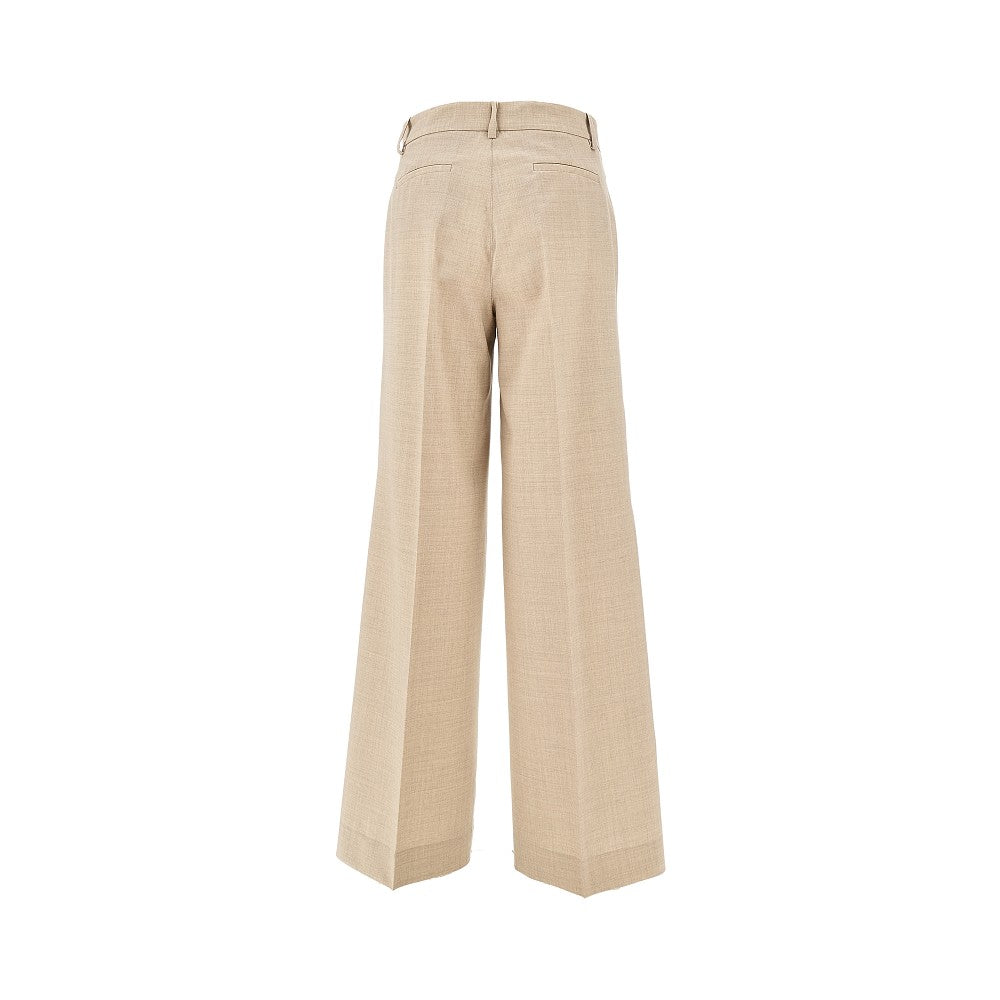 Pantalone palazzo in lana stretch