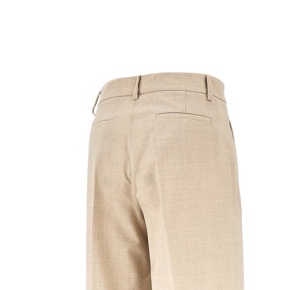 Pantalone palazzo in lana stretch