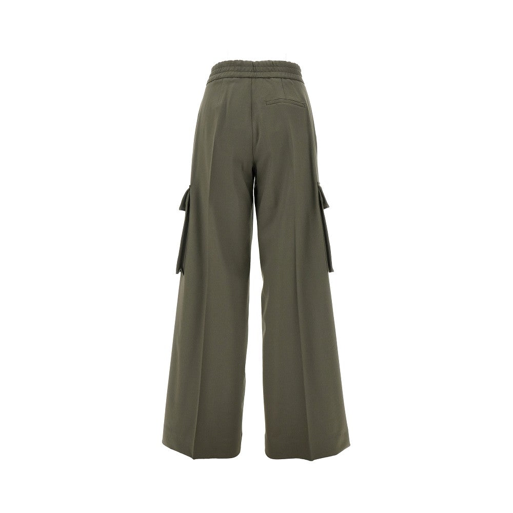 Stretch wool cargo pants