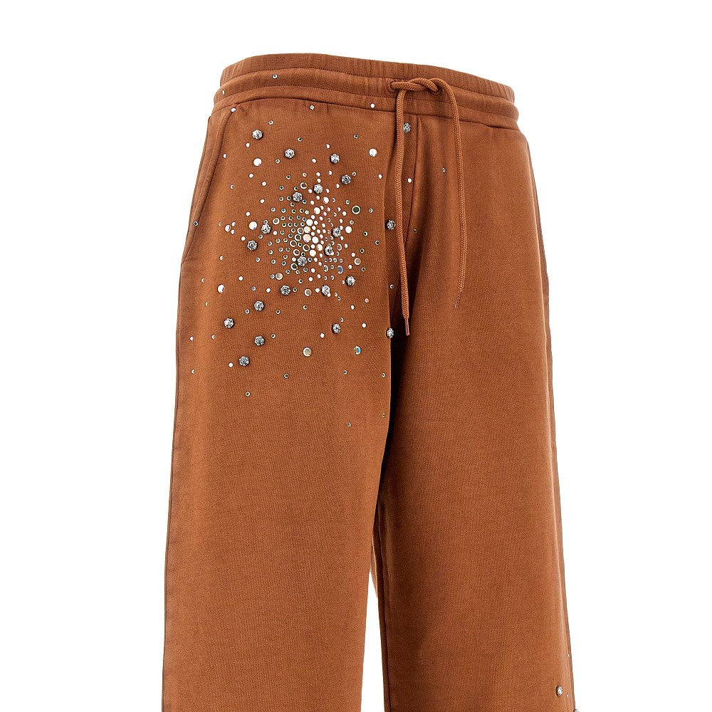 Joggers in cotone con strass