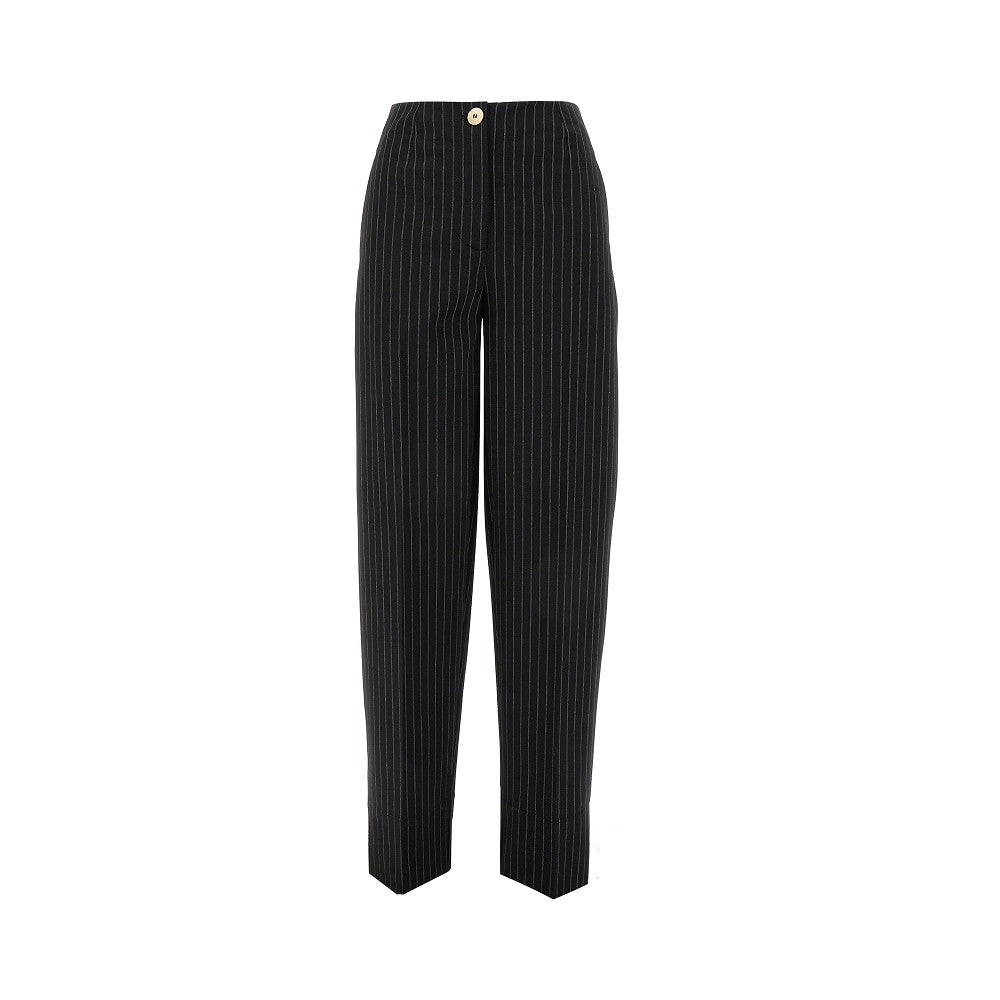 Pinstriped viscose-blend pants