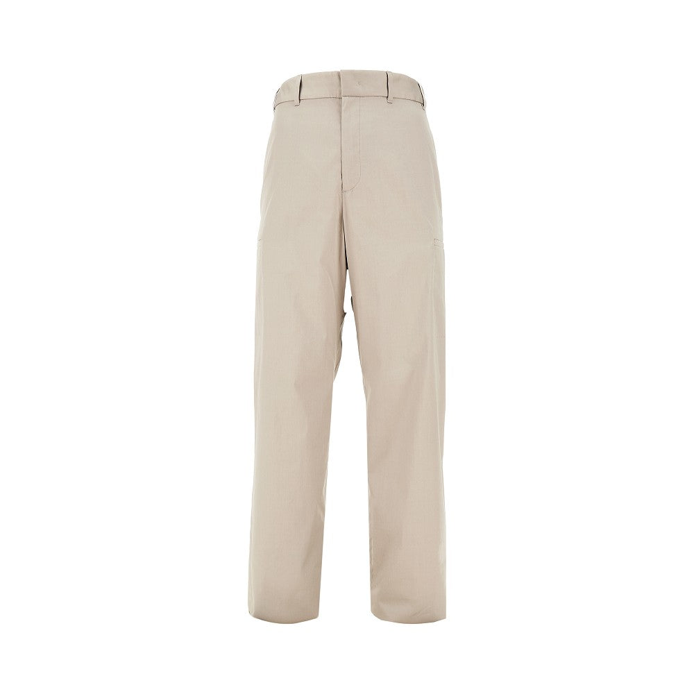 Cotton-blend straight leg cargo pants