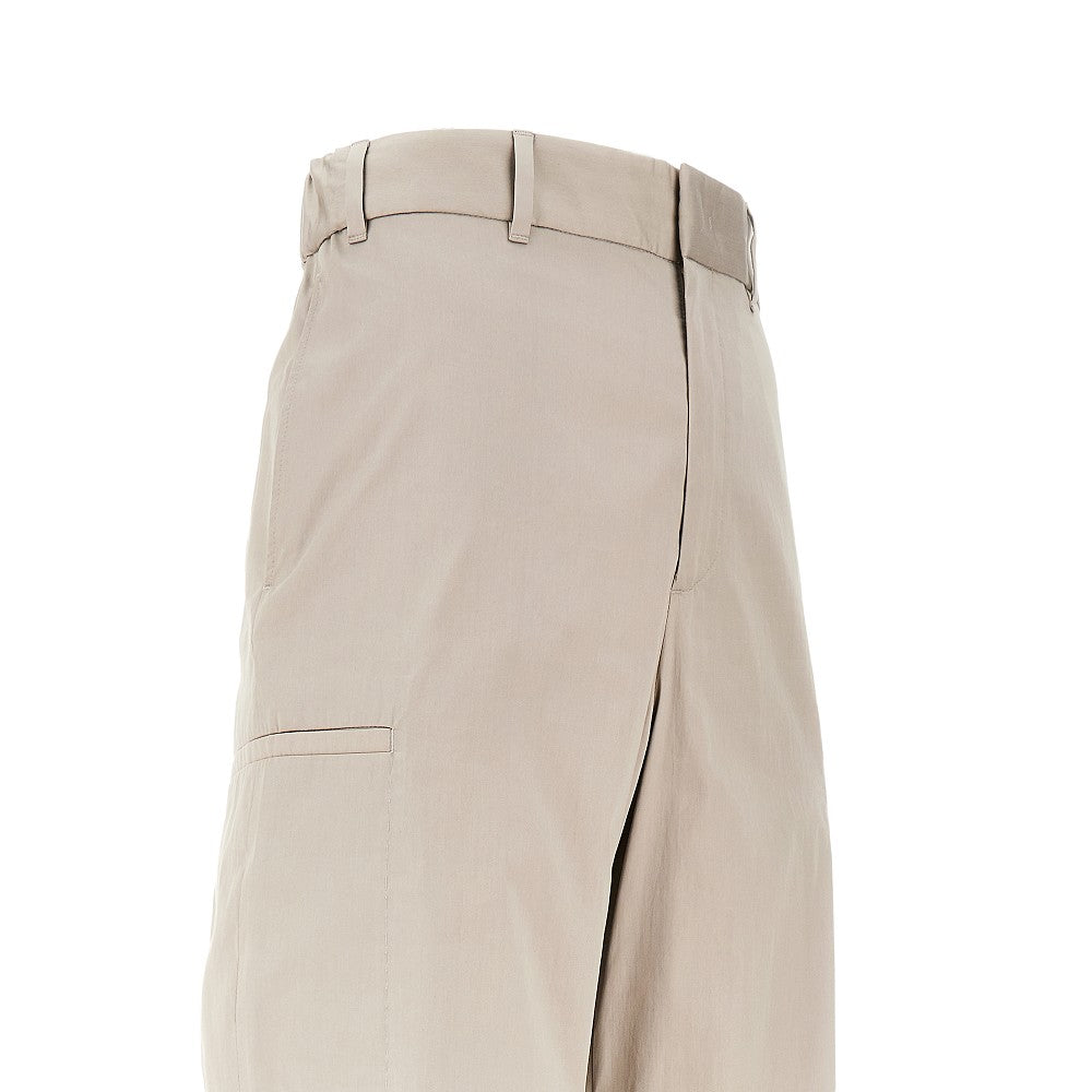 Cotton-blend straight leg cargo pants