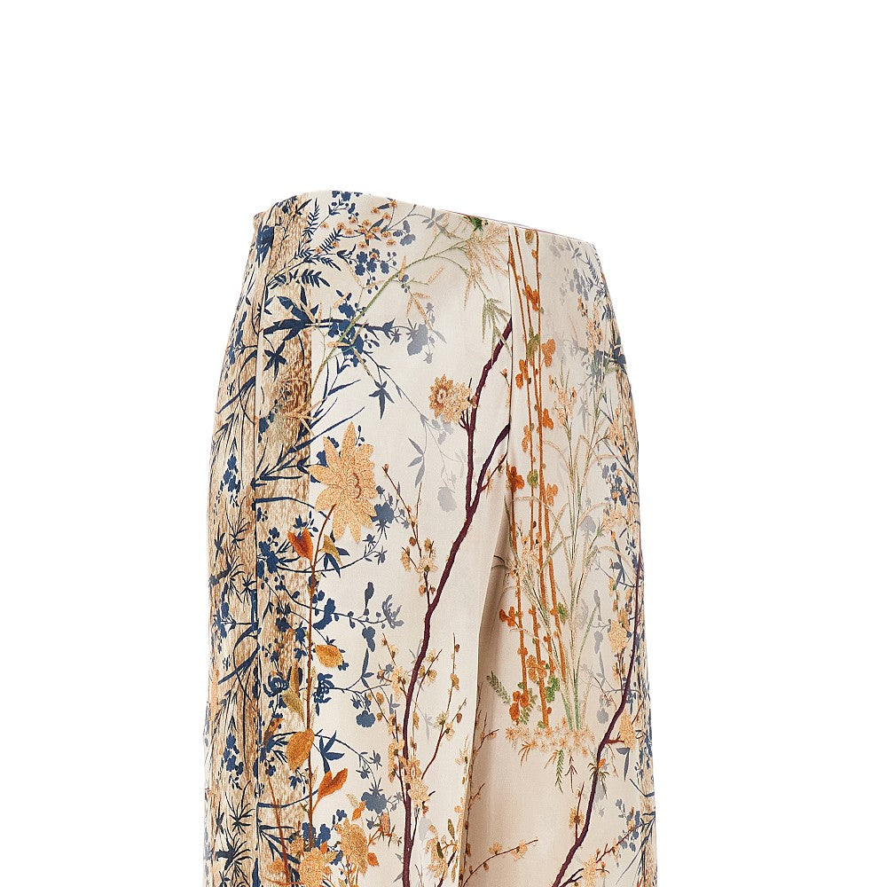 Pantalone in seta floreale