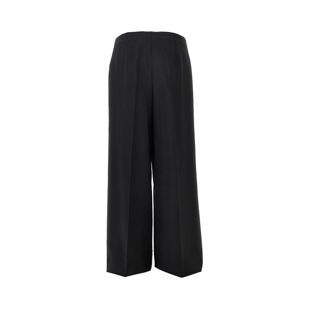 Pantalone a gamba ampia in lana e mohair
