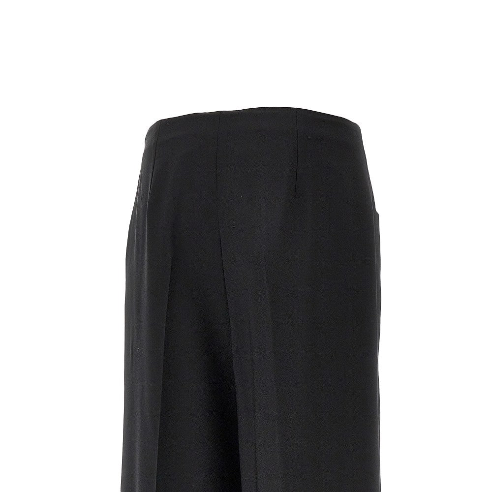 Pantalone a gamba ampia in lana e mohair