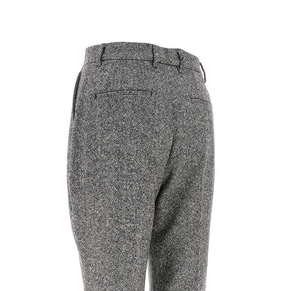 Pantalone a vita alta in lana bicolore