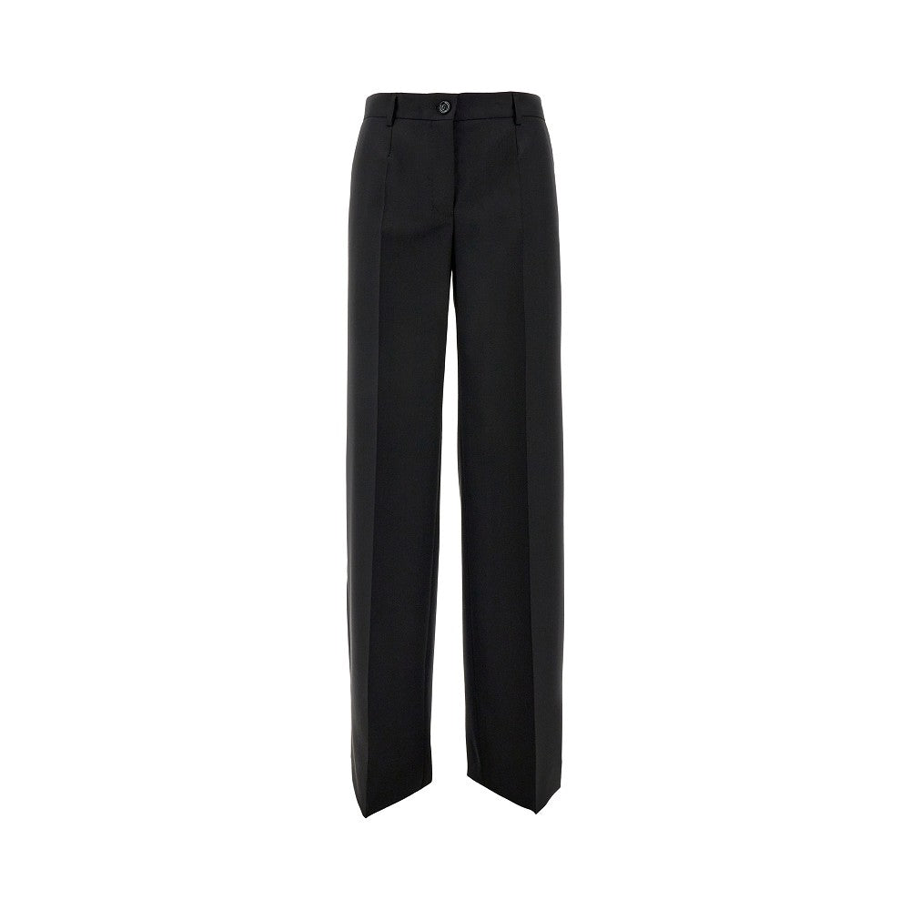 Straight leg tailored wool pants