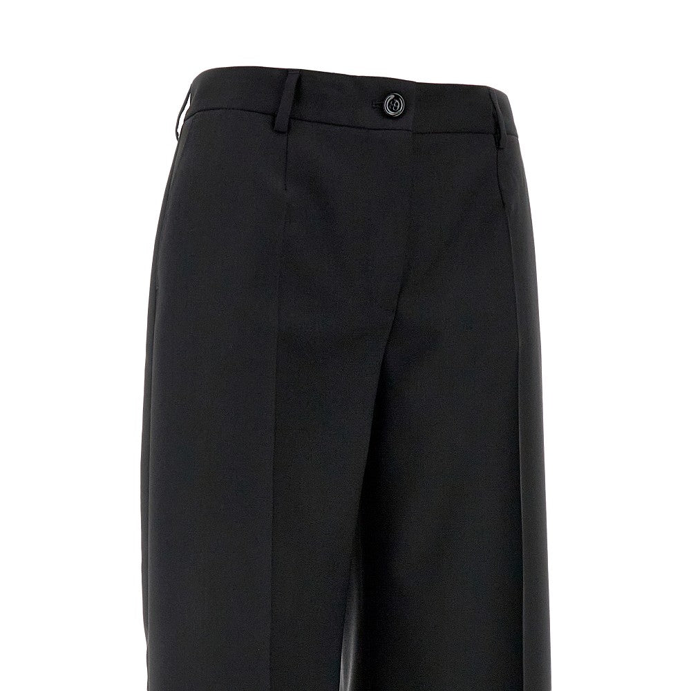 Pantalone sartoriale in lana a gamba dritta