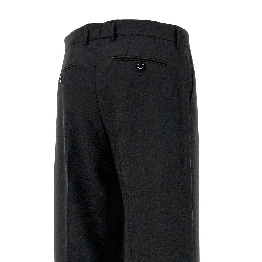 Straight leg tailored wool pants