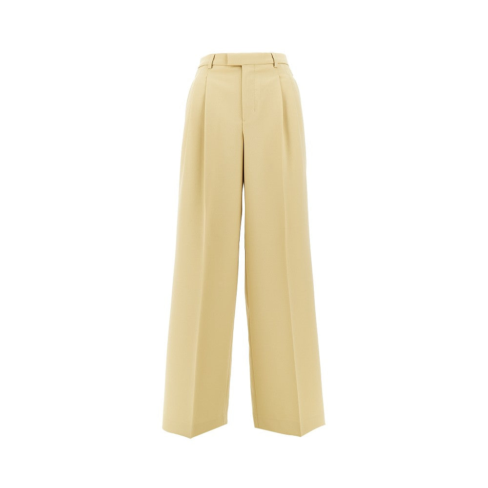 Wool tricotine wide leg pants