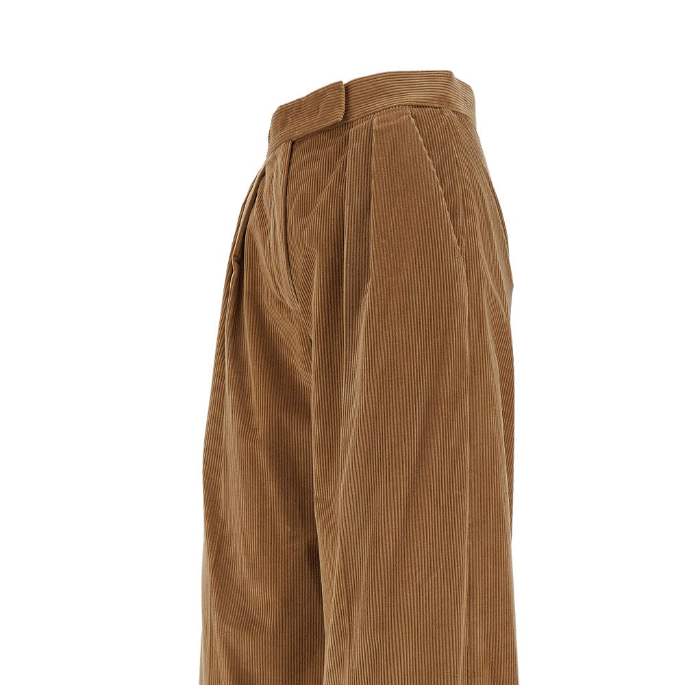 Pantalone a gamba ampia in velluto