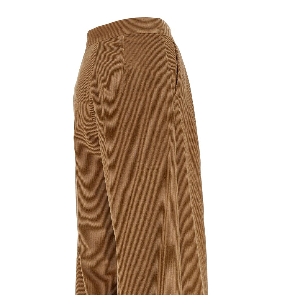 Pantalone a gamba ampia in velluto