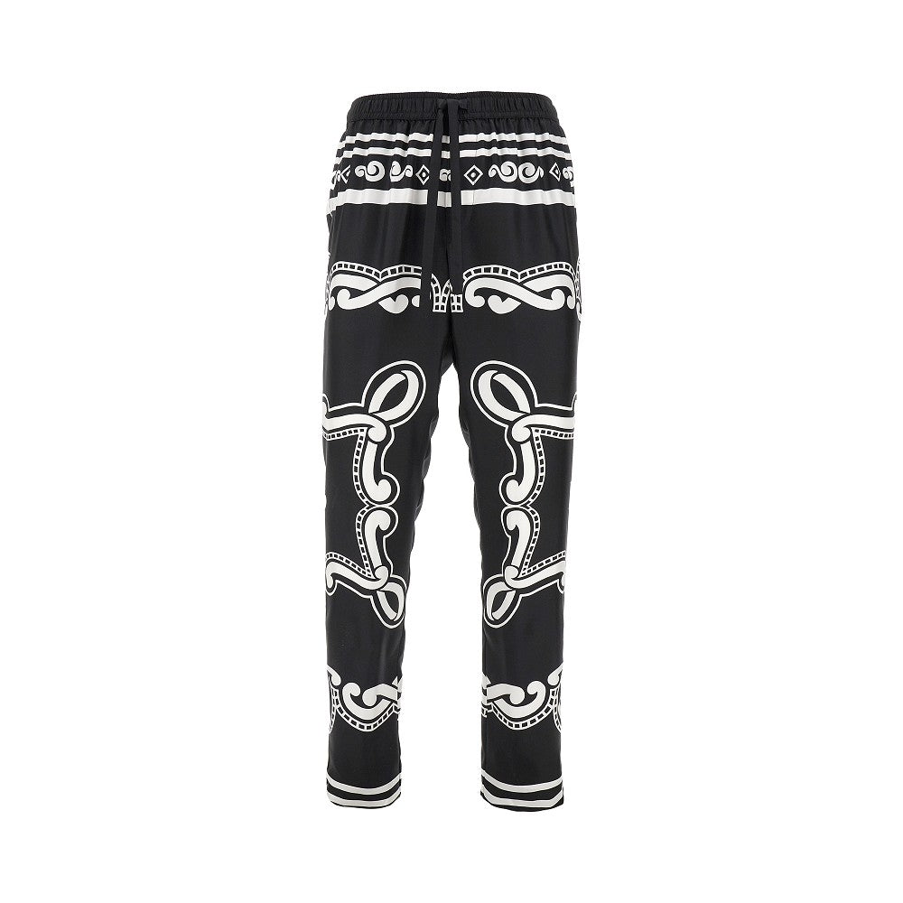 Pantalone pyjama in seta stampa Bandana