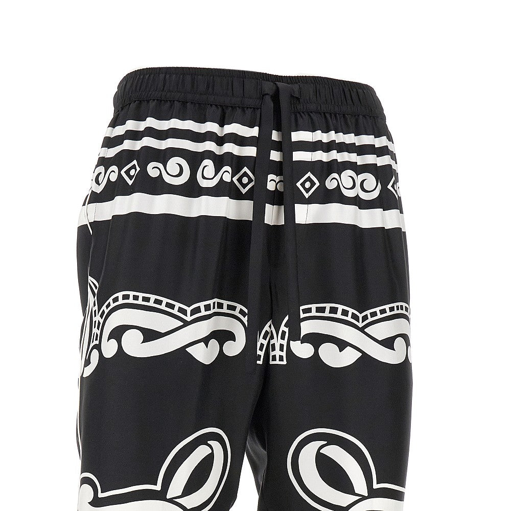 Bandana print silk pyjama pants