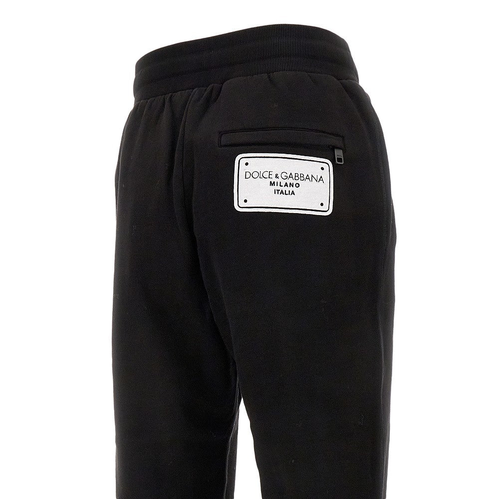 Joggers in cotone con patch logo