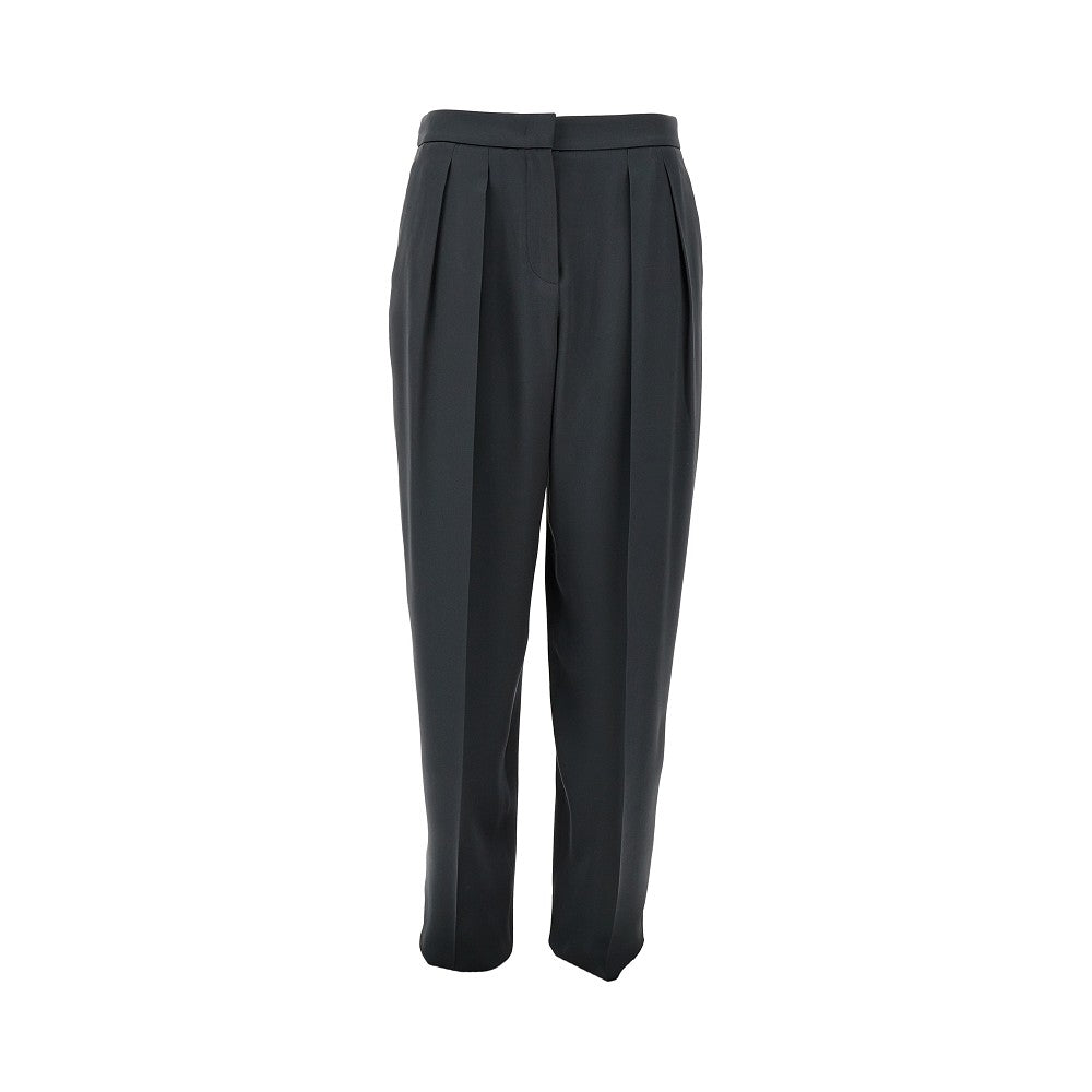 Pantalone in raso di seta con pinces