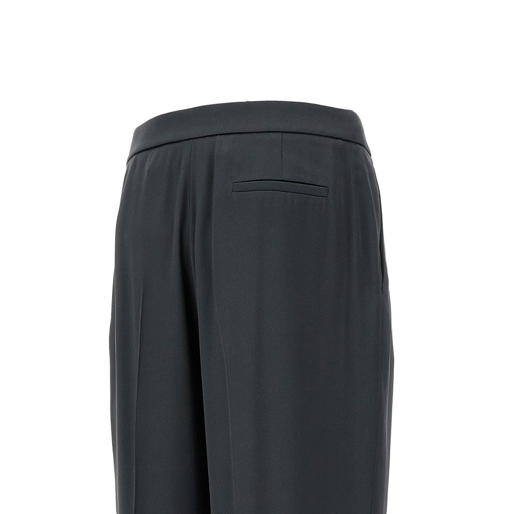 Pantalone in raso di seta con pinces