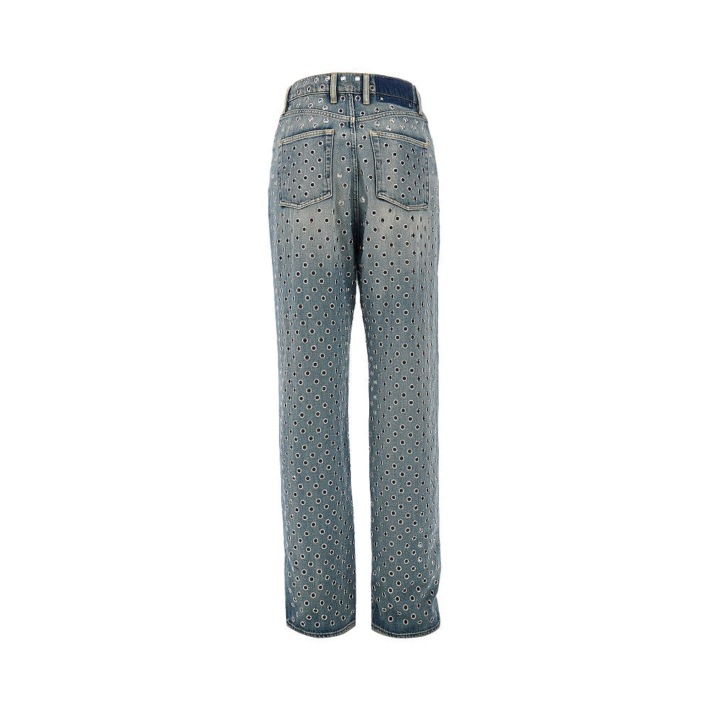 Jeans 'Kim' con occhielli all-over