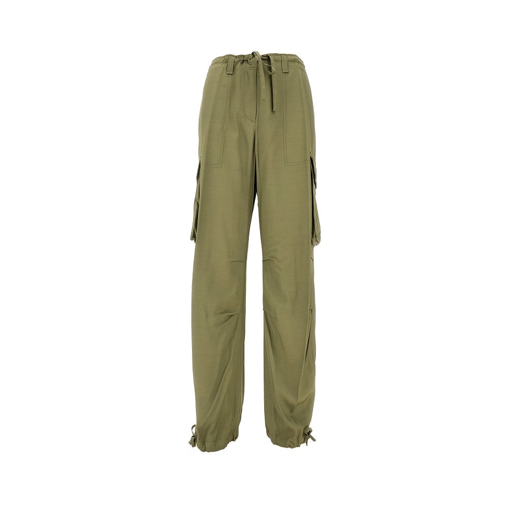 Pantalone cargo in twill di viscosa