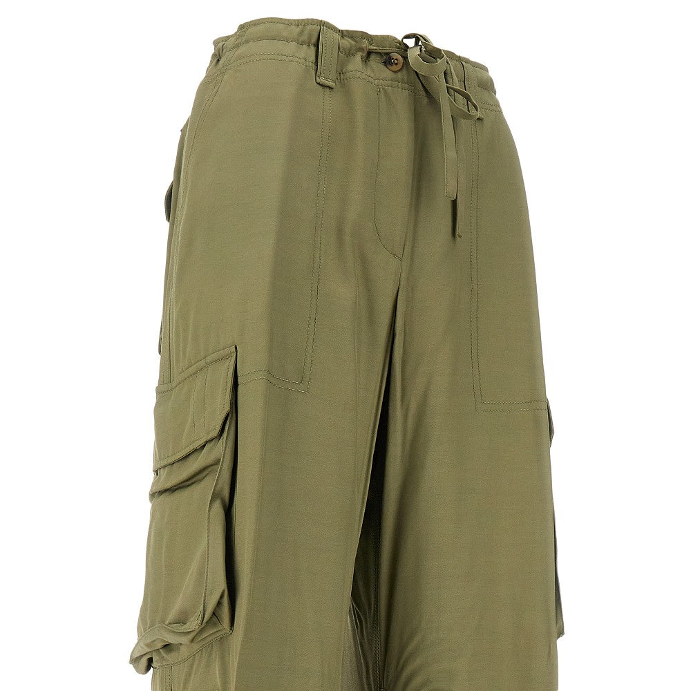 Pantalone cargo in twill di viscosa