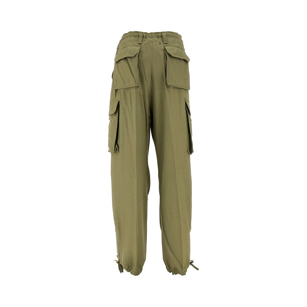 Pantalone cargo in twill di viscosa