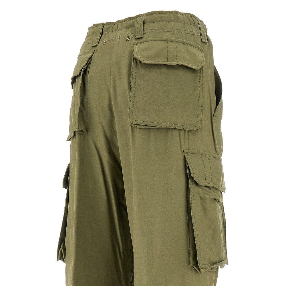 Pantalone cargo in twill di viscosa