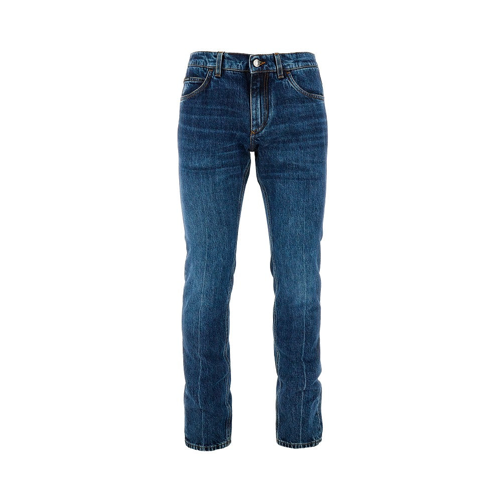 Regular Fit jeans with leather pocket