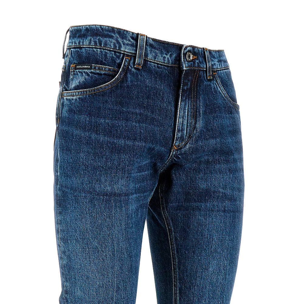 Regular Fit jeans with leather pocket